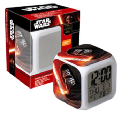 Star Wars, plastikowy budzik cyfrowy, zmieniający kolor