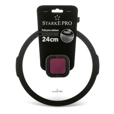 Starke Pro, pokrywa do odcedzania, szklana, czarna, 24 cm