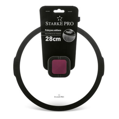 Starke Pro, pokrywa do odcedzania, szklana, czarna, 28 cm
