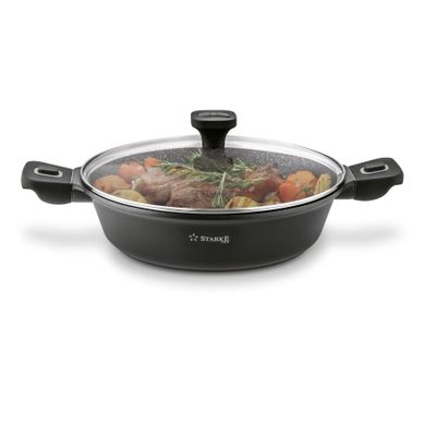 Starke, Svart Marble, patelnia krótkim uchwytem, 28 cm