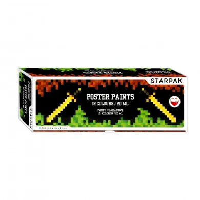 Starpak, farby plakatowe, pixel game, 12 kolorów, 20 ml