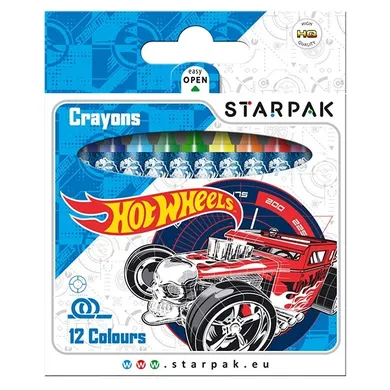 Starpak, Hot Wheels, kredki woskowe, 12 kolorów