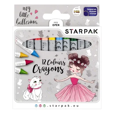 Starpak, kredki woskowe, My Little Ballerina, 12 kolorów