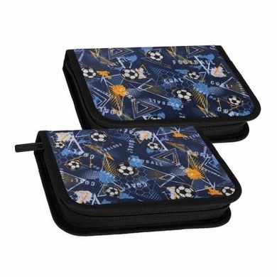 Starpak, piórnik rozkładany, pojedynczy, z wyposażeniem, Football Blue