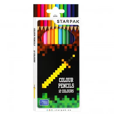 Starpak, Pixel Game, kredki ołówkowe, 12 kolorów