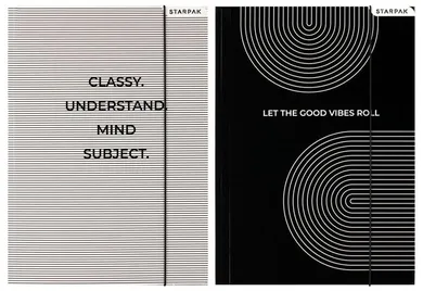 Starpak, teczka z gumką A4, Black&White, 1 szt.