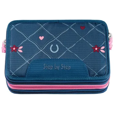 Step by Step, piórnik potrójny, z wyposażeniem, Horse Lima