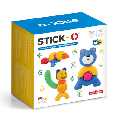 Stick-O, niedźwiedź, klocki magnetyczne, 10 elementów