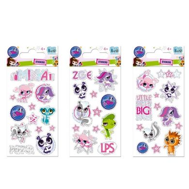 StickerBoo, Littlest Pet Shop, zestaw naklejek, brokat, 76-160 mm