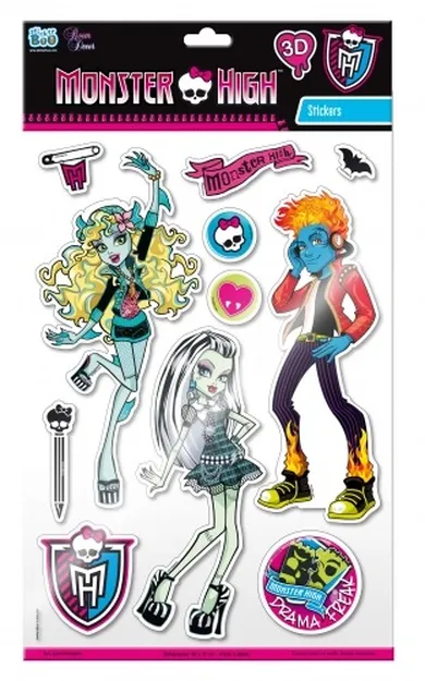 Stickerboo, Monster High, naklejki na ścianę 3D