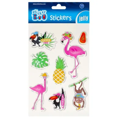 StickerBoo, naklejki żelowe, flamingi