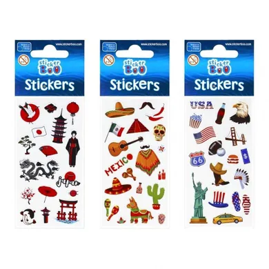 StickerBoo, World Travel, naklejki, 7-18 cm, 1 zestaw
