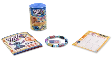 Sticki Rolls, Bransoletki z rolkami, kapsuła z naklejkami kolekcjonerskimi, 50 elementów