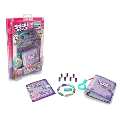 Sticki Rolls, Bransoletki z rolkami, zestaw z albumem i naklejkami kolekcjonerskimi, 120 elementów