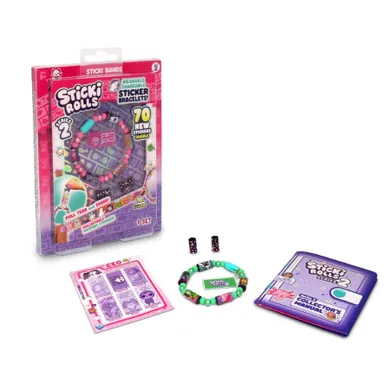 Sticki Rolls, Bransoletki z rolkami, zestaw z naklejkami kolekcjonerskimi, 70 elementów