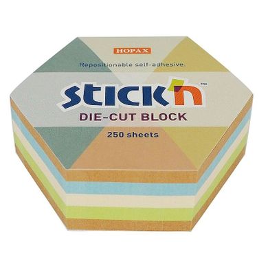 Stick’n, notes samoprzylepny, kostka, szesciokąt, 61-70 mm, 250 kartek