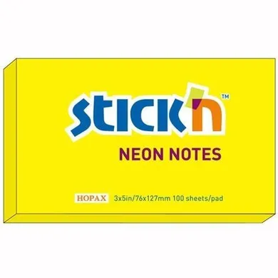 Stick’n, notes samoprzylepny, żółty neon, 127-76 mm