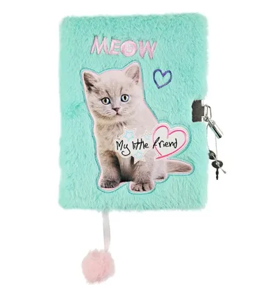St.Majewski, My Little Friend, pamiętnik z kłódką 3D, włochacz, A5, 96 kartek, Fluffy Kitty
