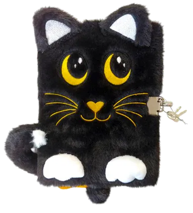 St.Majewski, Night Cat, pamiętnik 3D z kłódką, A5, włochacz, 96 kartek