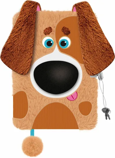 St.Majewski, pamiętnik 3D z kłódką, A5, włochacz, 96 kartek, Dog