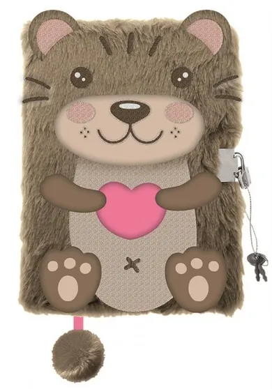 St.Majewski, pamiętnik 3D z kłódką, A5, włochacz, 96 kartek, Otter