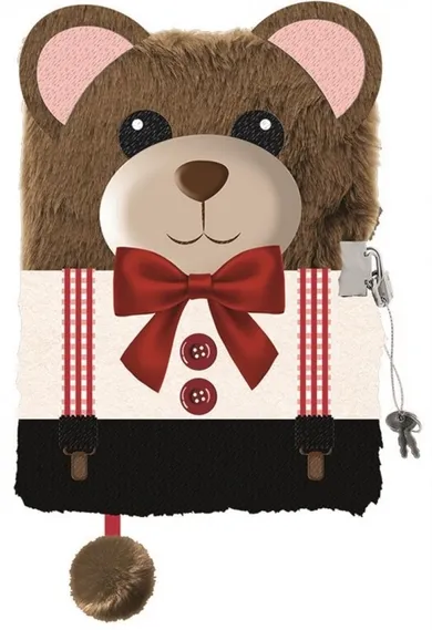 St.Majewski, pamiętnik 3D z kłódką, A5, włochacz, 96 kartek, Teddy Bear