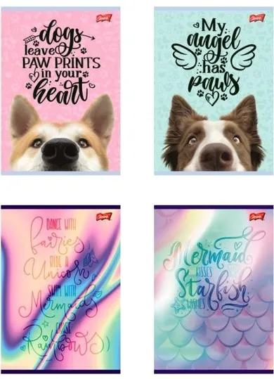 St.Majewski, zeszyt laminowany A4, linia podwójna dwukolorowa, 32 kartki, 1 szt.