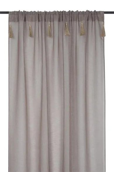 Stof, firana z frędzlami, Ibiza, 140-260 cm