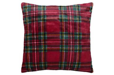 Stof, Klaus, poduszka świąteczna, w szkocką kratę, 45-45 cm