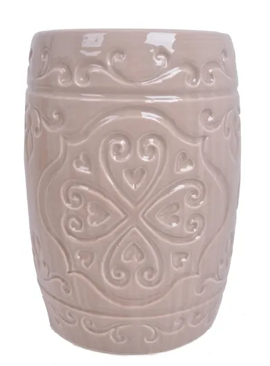 Stołek ceramiczny, beżowy, 32-32-46 cm