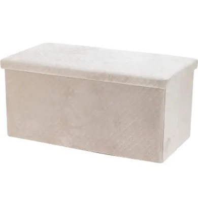 Storage Solutions, Modus, welurowa pufa ze schowkiem, 76-38-38 cm