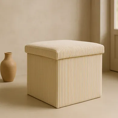 Storage Solutions, pufa ze schowkiem sztruksowa, Tobo, 38-38-38 cm