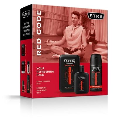 STR8, zestaw prezentowy Red Code: woda toaletowa, 50 ml + dezodorant, spray, 150 ml