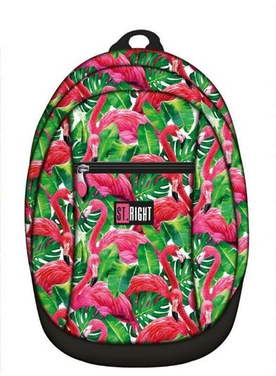 St.Right, Flamingo Pink & Green, plecak szkolny dziewczęcy, jednokomorowy