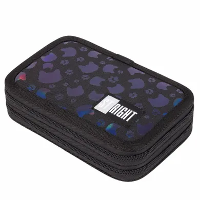 St.Right, piórnik rozkładany, podwójny, z wyposażeniem, Black Cats