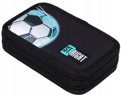 St.Right, piórnik rozkładany, podwójny, z wyposażeniem, Neon Football