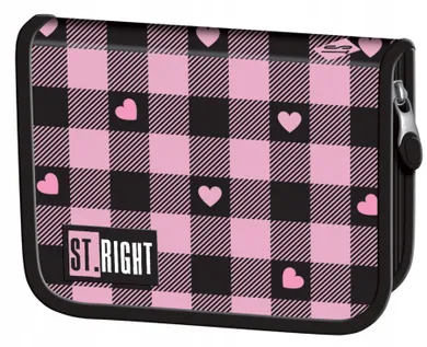 St.Right, piórnik rozkładany, pojedynczy, Pink Checkered