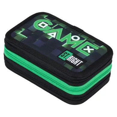 St.Right, piórnik rozkładany, potrójny, z wyposażeniem, Green Game