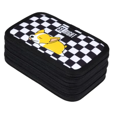 St.Right, piórnik rozkładany, potrójny, z wyposażeniem, Sleepy Corgi