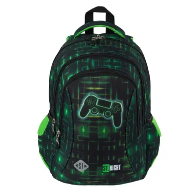 St.Right, plecak szkolny, 3-komorowy, Neon Pad