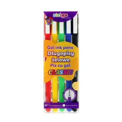 Strigo, długopisy żelowe, 5 kolorów