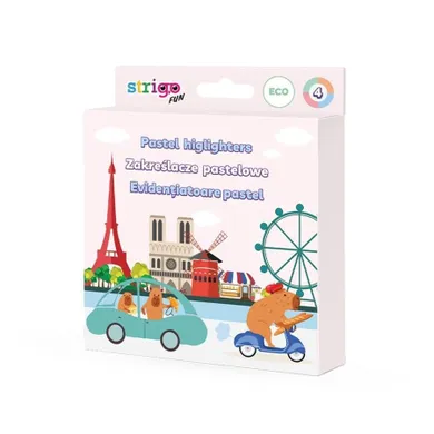 Strigo, Eco, zakreślacze, pastelowe, Kapibara, 4 szt.