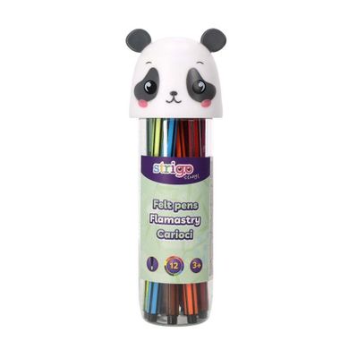 Strigo, flamastry, Panda, 12 szt.