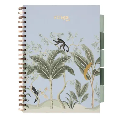 Strigo, Pads, kołozeszyt A4, 100 kartek, kratka, Afryka, Pastel, niebieski, 1 szt.