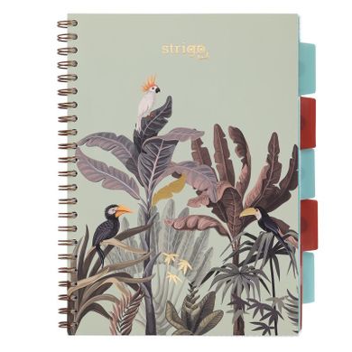 Strigo, Pads, kołozeszyt A4, 100 kartek, kratka, Afryka, Pastel, zielony, 1 szt.