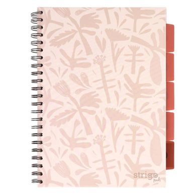 Strigo, Pads, kołozeszyt A4, 100 kartek, kratka, Floral, beżowy, 1 szt.