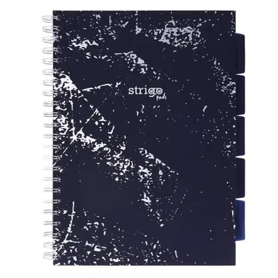 Strigo, Pads, kołozeszyt A4, 100 kartek, kratka, Marmur, granatowy, 1 szt.