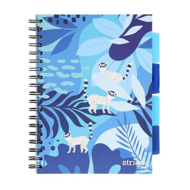 Strigo, Pads, kołozeszyt B5, 100 kartek, kratka, Jungla, niebieski, 1 szt.