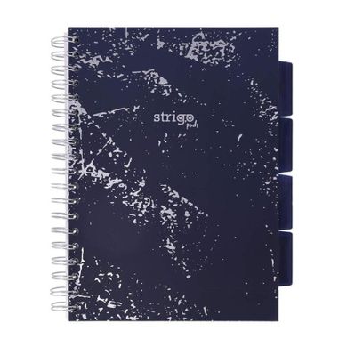 Strigo, Pads, kołozeszyt B5, 100 kartek, kratka, Marmur, granatowy, 1 szt.
