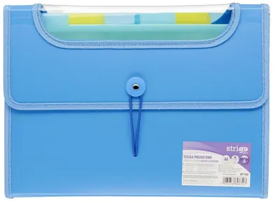 Strigo, teczka A4 z 6 przekładkami, V-file, niebieska, 1 szt.